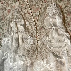 Vintage White Floral Maxi Slip Dress